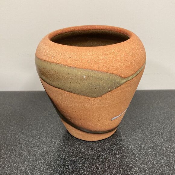 Alfa Dom Vintage Small Handcrafted Sandstone Pottery Vase Signed by Artist - Picture 2 of 10